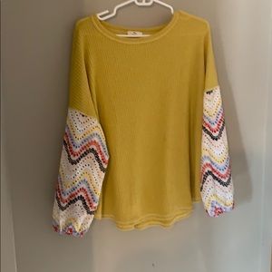 Yellow top with fun sleeves